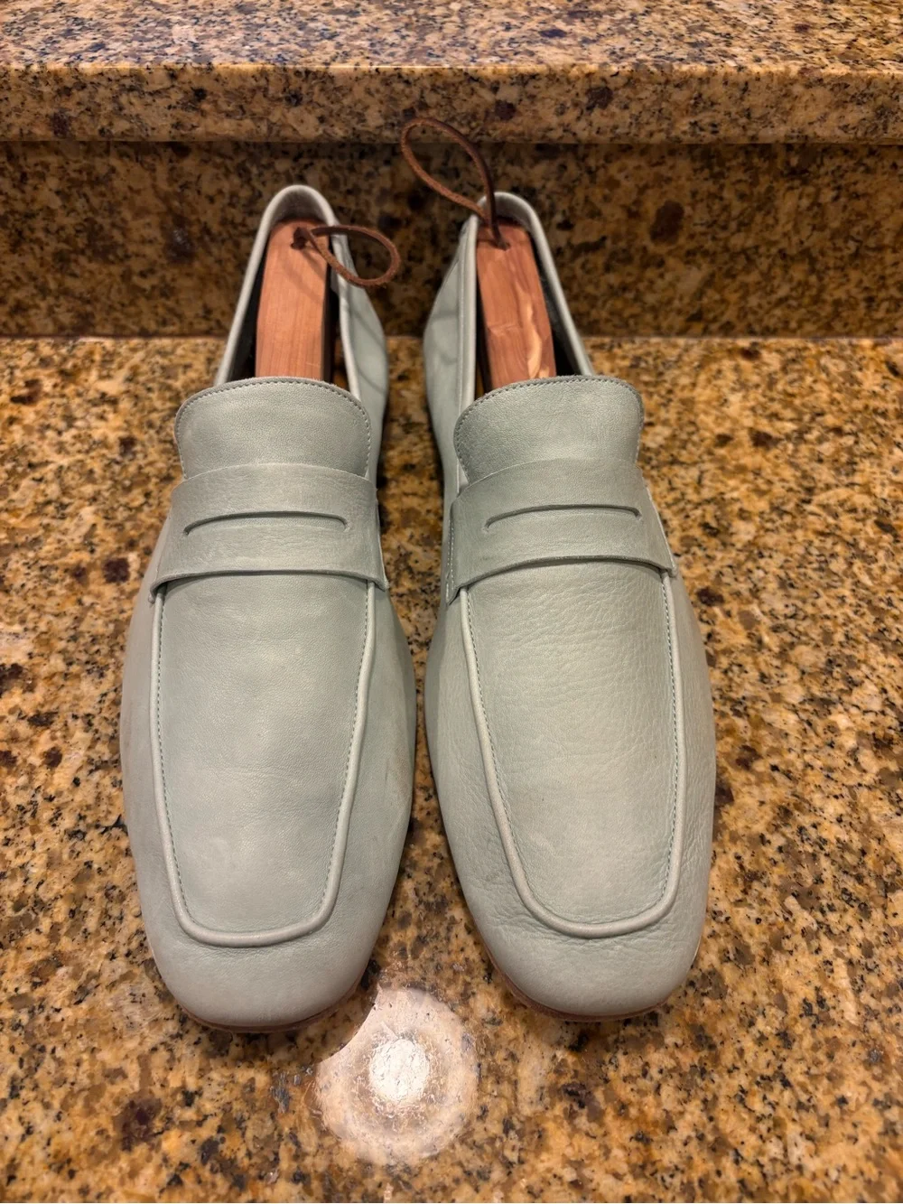 Paul Smith Calfskin Nubuk Leather Men’s Penny Loafers Size 11 Mint Green